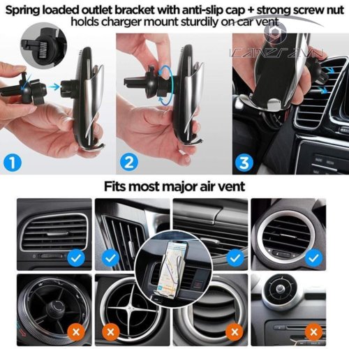 Giá đỡ kiêm sạc nhanh không dây trên ô tô Smart Sensor S5