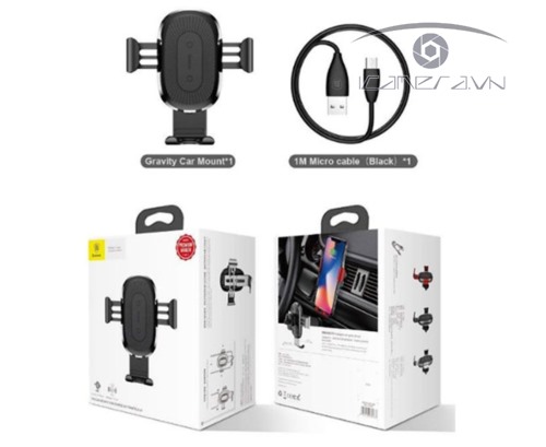 Giá đỡ kiêm sạc không dây kẹp cửa gió trên xe hơi, oto WXYL-B0A Baseus