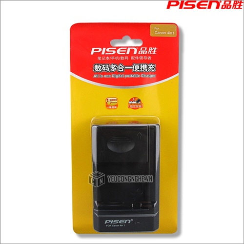 Sạc pin cho máy ảnh Canon 4 trong 1 NB4L, NB5L, NB6L, NB8L Pisen