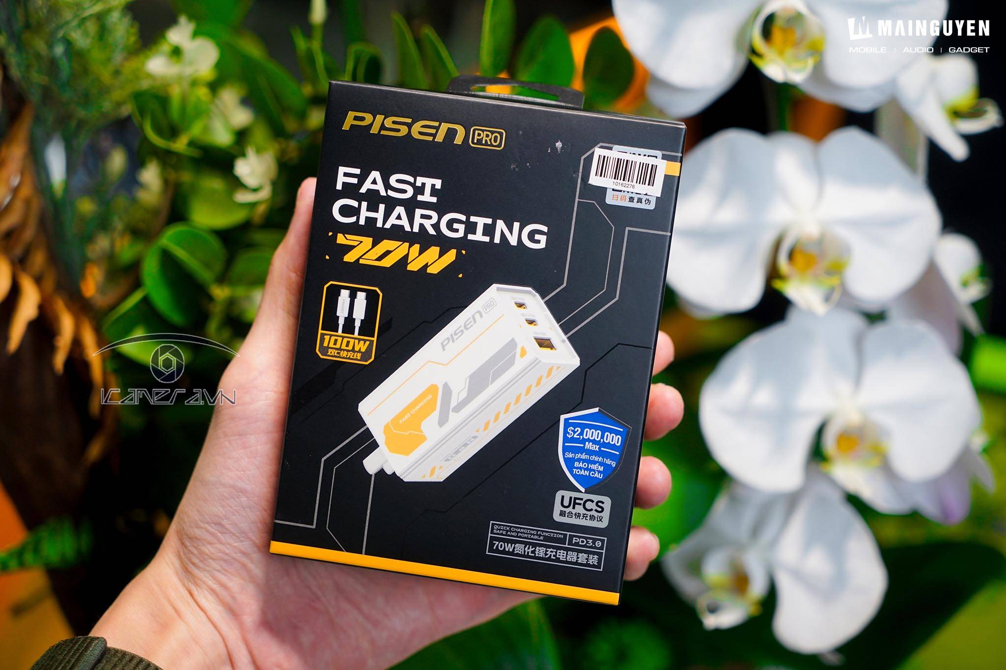 Sạc nhanh đa năng 3 cổng PISEN Pro -Mecha GaNUltra 70W 2C1A CC1200