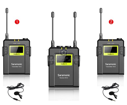 Mic thu âm Lavalier UWMIC10 Saramonic ghi âm máy quay không dây