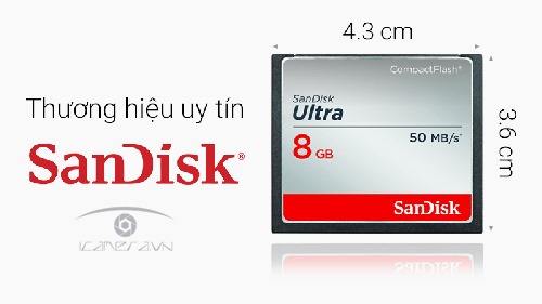 Thẻ nhớ CompactFlash SanDisk Ultra 8GB SDCFHS-008G-G46