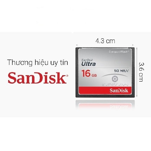 Thẻ nhớ CompactFlash SanDisk Ultra 16GB SDCFHS-016G-G46