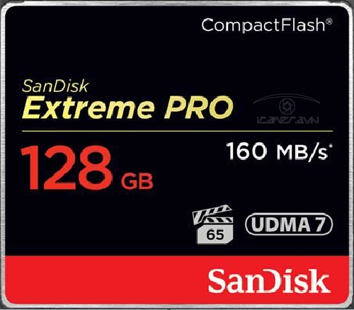Thẻ nhớ CF Extreme Pro 128GB Sandisk VPG65 UDMA7, 160MB/s R, 150MB/s W SDCFXPS-128G-X46
