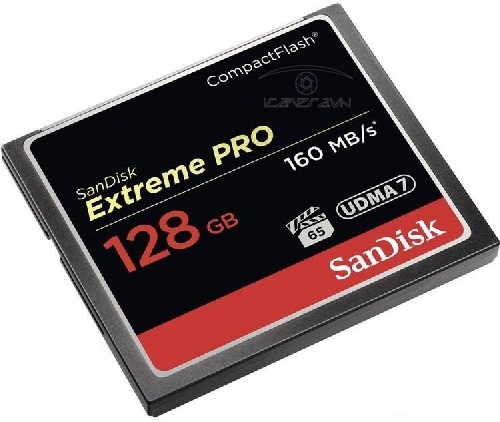 Thẻ nhớ CF Extreme Pro 128GB Sandisk VPG65 UDMA7, 160MB/s R, 150MB/s W SDCFXPS-128G-X46