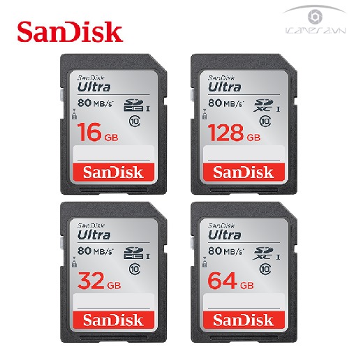 Thẻ nhớ SDXC SanDisk Ultra 16GB tốc độ 80MB/s SDSDUNC-016G-GN6IN