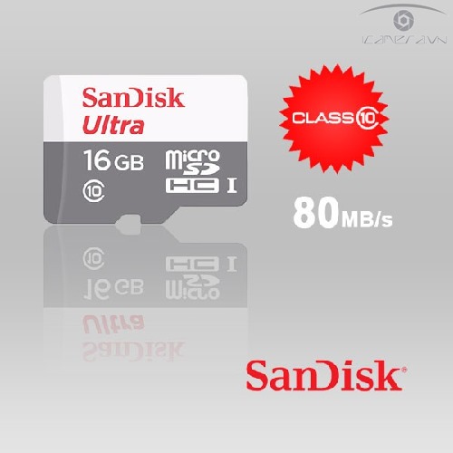 Thẻ Nhớ MicroSDXC SanDisk Ultra 16GB 80MB/s chính hãng SDSQUNS-016G-GN3MN