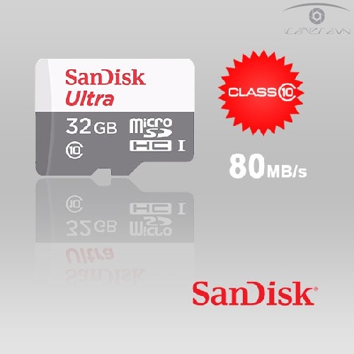 Thẻ Nhớ MicroSDXC SanDisk Ultra 32GB 80MB/s chính hãng SDSQUNS-032G-GN3MN