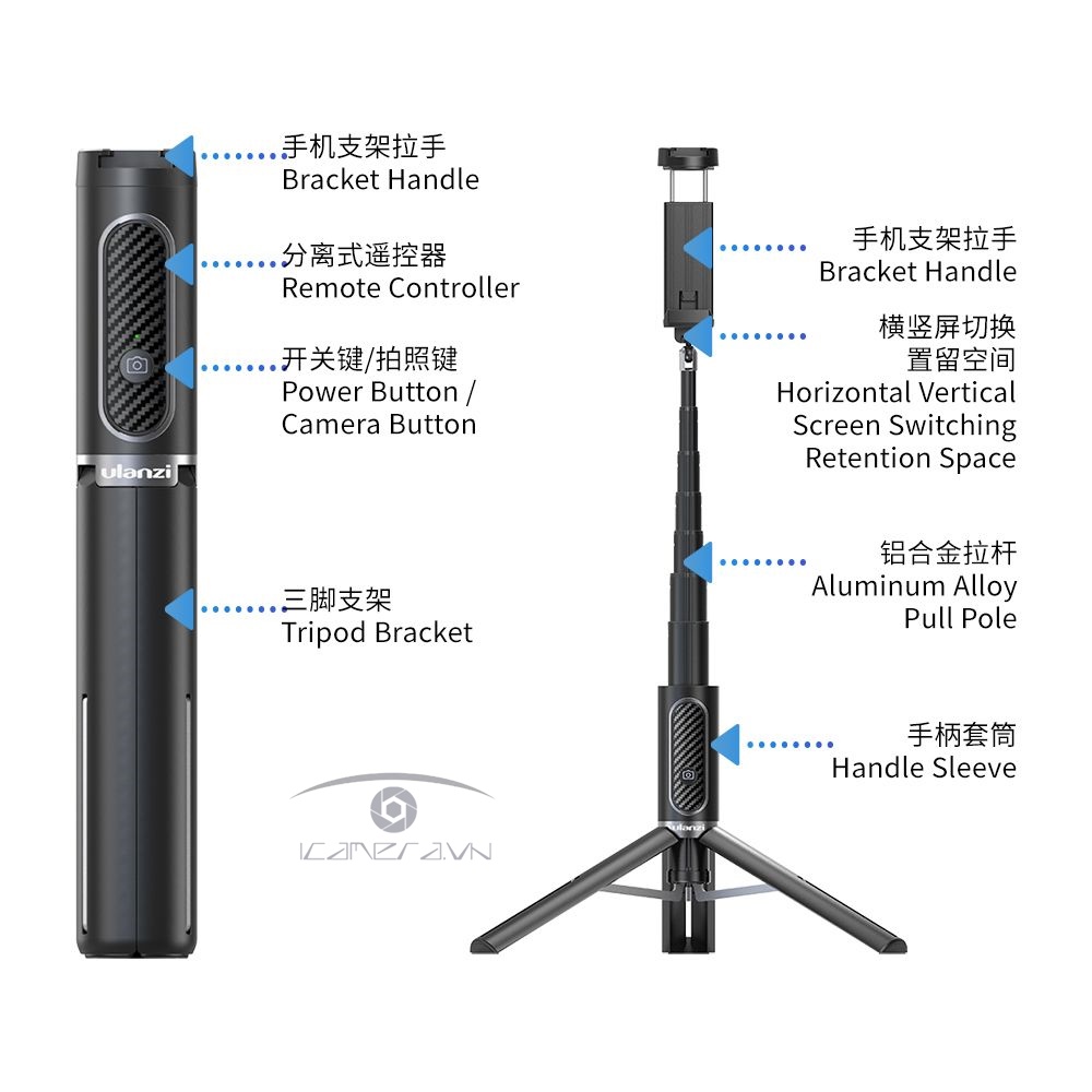 Gậy chụp ảnh selfie kiêm mini tripod Ulanzi SK-02
