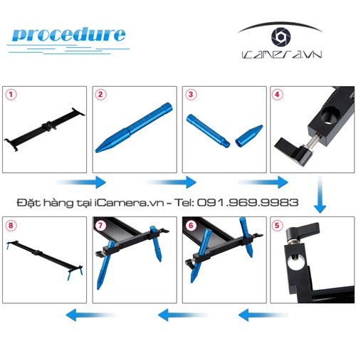 Slider slidecam 1.2m thanh trượt ray hỗ trợ quay phim SF-12 Sute Foto