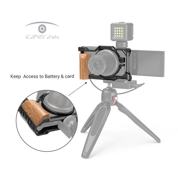 Khung SmallRig Cage với báng cầm gỗ cho Sony ZV1 (2937)