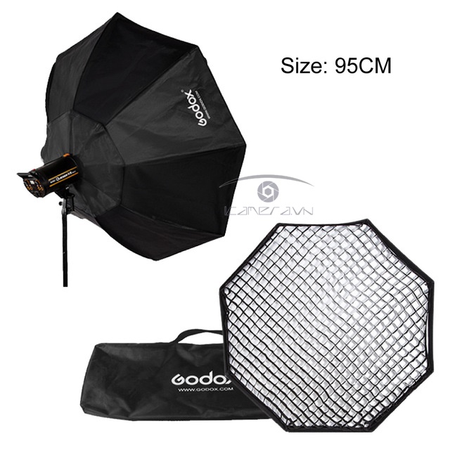 Softbox Godox Octagon đường kính 95cm kèm Grip lưới tổ ong