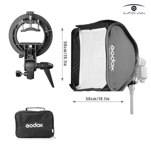 Softbox Godox tản sáng S-type speedlite 50 x 50cm kèm ngàm Bowen