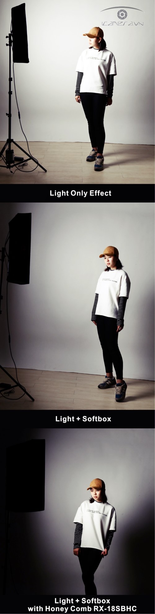 Softbox tổ ong Falcon Eyes RX-18SBHC cho đèn led cuộn RX-18T/TD