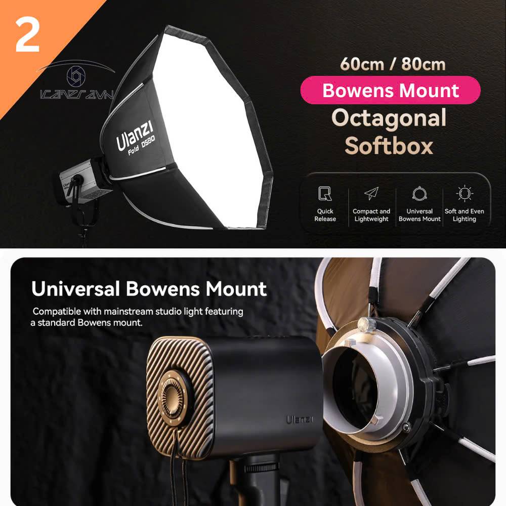 Softbox Ulanzi 60cm / 80cm ngàm Bowens (DS60/DS80)