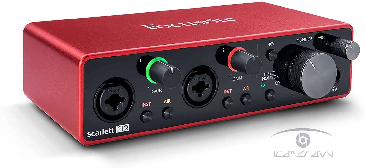 Soundcard thu âm Focusrite Scarlett 2i2 Gen3 Hàng chính hãng
