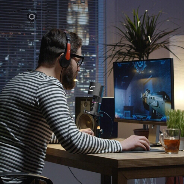 Micrô ghi âm USB để bàn COMICA STA-U2D dành cho máy tính, PC, điện thoại thông minh, trò chơi