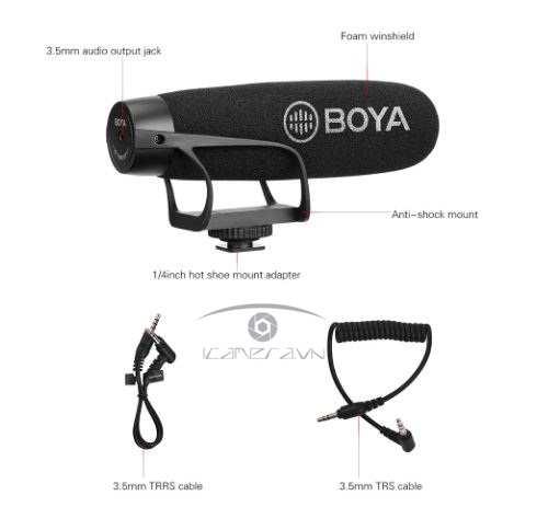 Mic thu âm Boya BY-BM2021 Super Cardioid đa năng cho điện thoại, máy ảnh, máy quay