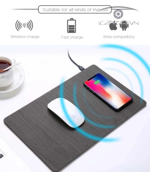 Sạc không dây wireless charger dạng tấm lót chuột máy tính MM-90