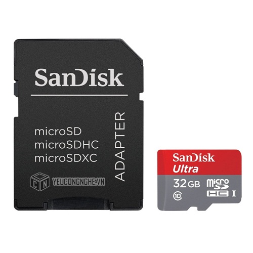 Thẻ nhớ Micro SDHC 32GB 80Mb/s Sandisk Ultra Class 10 kèm SD Adapter