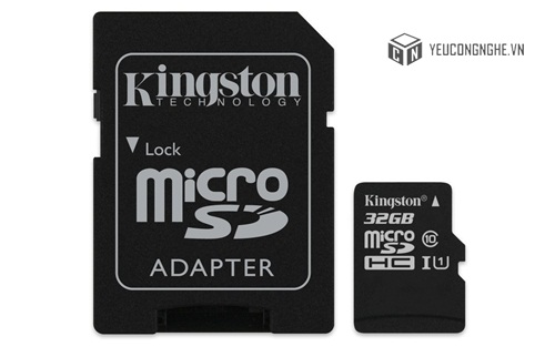 Thẻ Nhớ MicroSDHC Kingston 32GB U1 80MB/s kèm SD Adapter giá rẻ chính hãng
