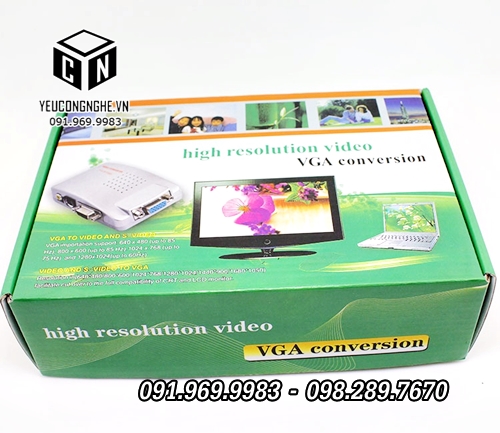 Thiết bị chuyển đổi tín hiệu VGA ra Video S-Video VGA high resolution video conversion