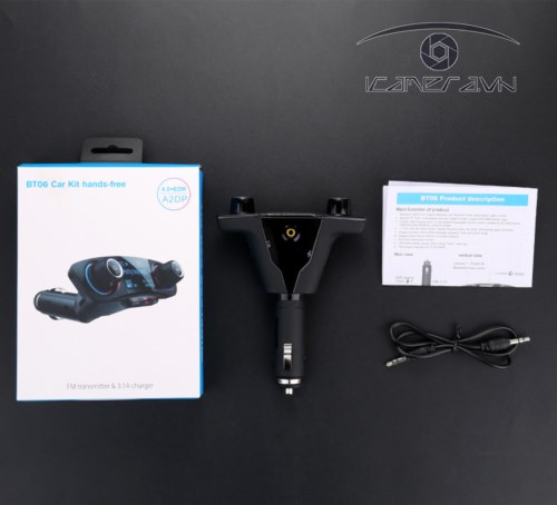 Bộ kết nối Bluetooth đàm thoại rảnh tay trên xe hơi BT06 AUX FM và thẻ TF