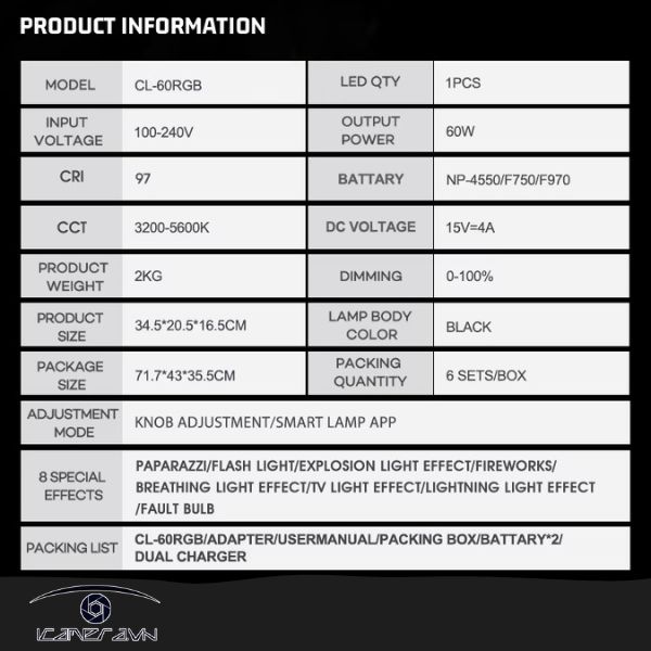 Đèn led ZSYB CL-60 RGB
