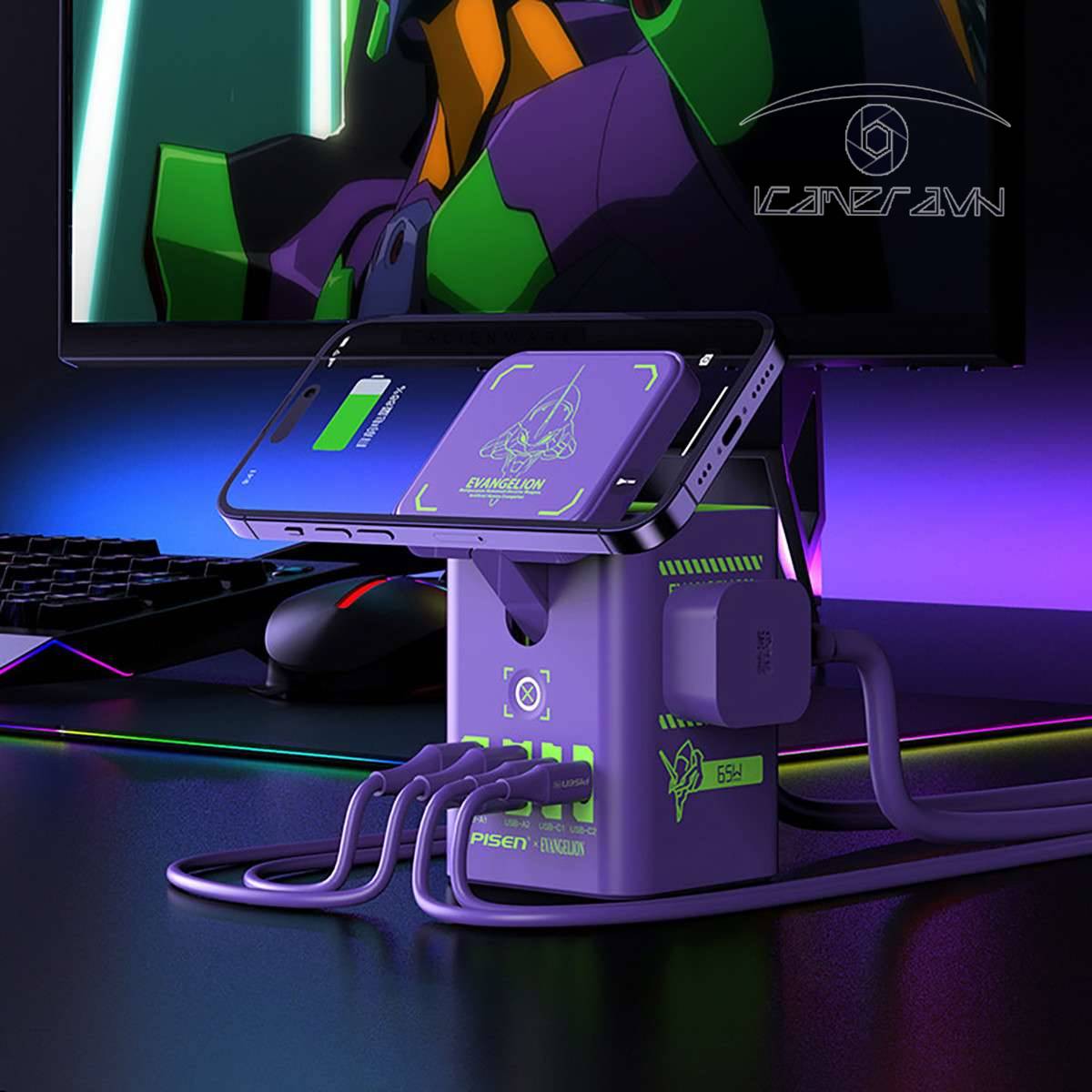 Trạm sạc MagSafe GaNUltra PISEN PRO EVA Desktop MagStation