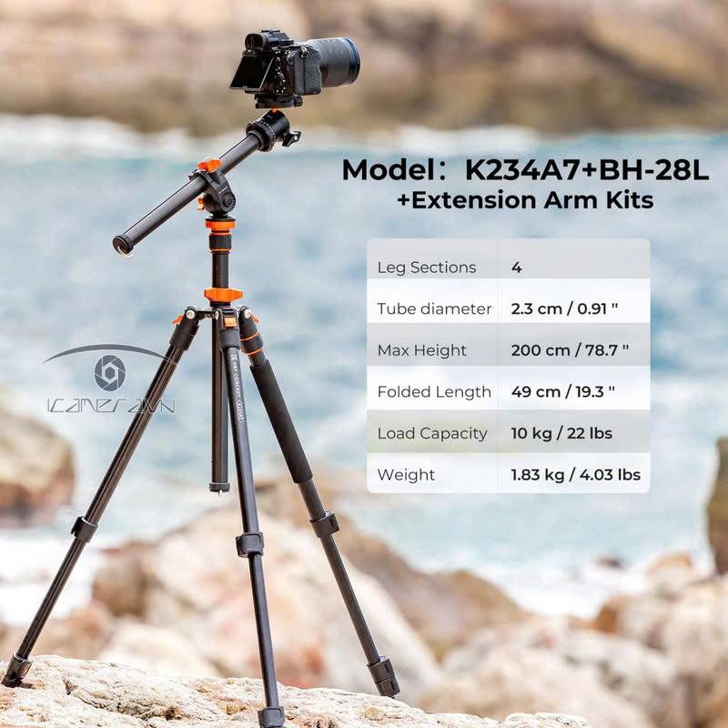 Chân máy ảnh K&F Concept K234A7+BH-28L - KF09.087V6