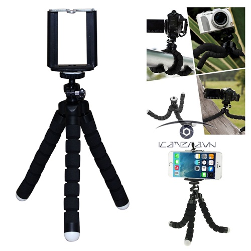 Tripod mini cho điện thoại smartphone chân máy chụp ảnh cỡ nhỏ thân xốp chân rệp