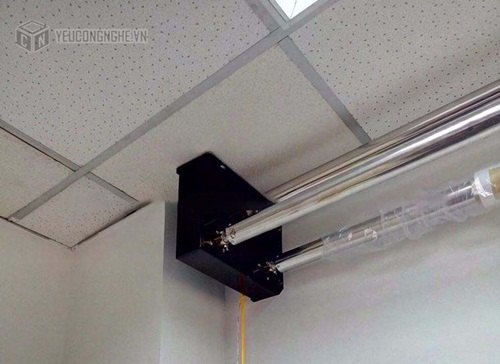 Trục phông điện rulo treo 3 phông nền lắp studio