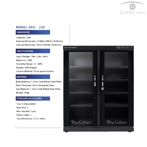 Tủ chống ẩm chuyên dụng Digi-Cabi DHC-250