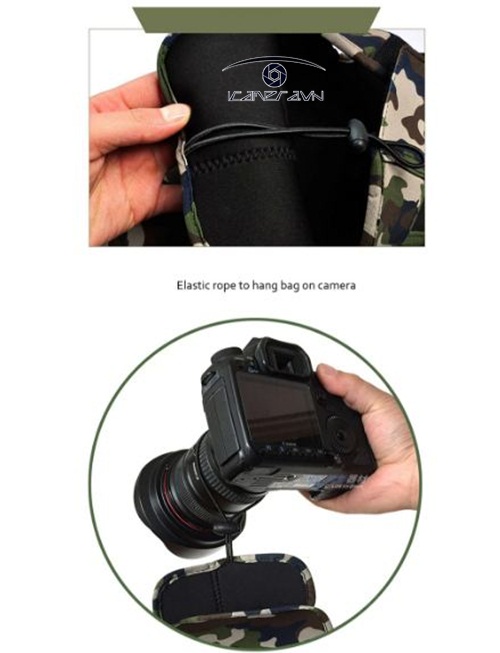 Túi máy ảnh Caden Camouflage Camera Case cho Canon, Nikon, Sony, Pentax size M