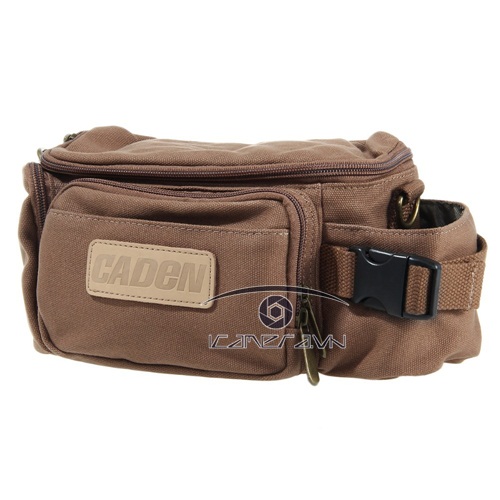 Túi máy ảnh Caden F0 đeo hông, khoác vai màu nâu cafe