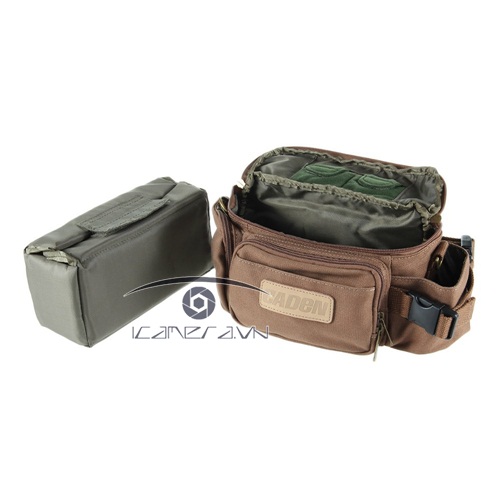 Túi máy ảnh Caden F0 đeo hông, khoác vai màu nâu cafe