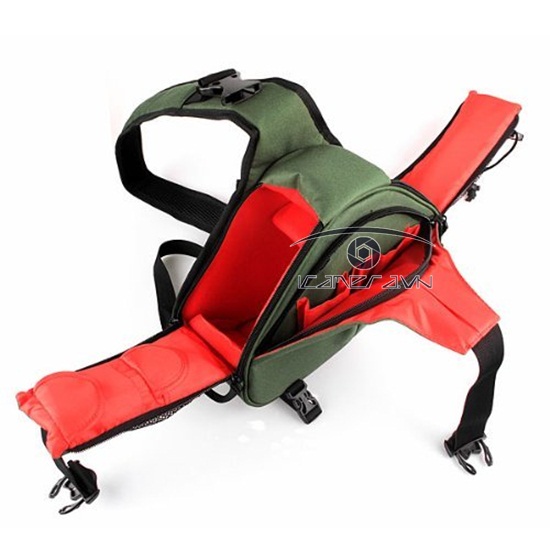 Túi máy ảnh Canon, Nikon hãng Caden K1 khoác vai màu xanh