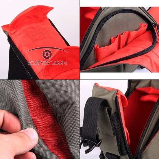 Túi máy ảnh Canon, Nikon hãng Caden K1 khoác vai màu xanh