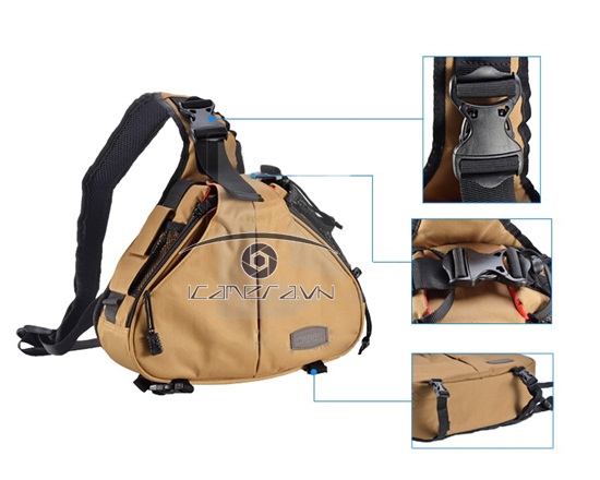 Túi máy ảnh DSLR khoác vai Caden K1 màu Kaki