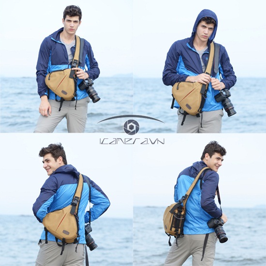 Túi máy ảnh DSLR khoác vai Caden K1 màu Kaki