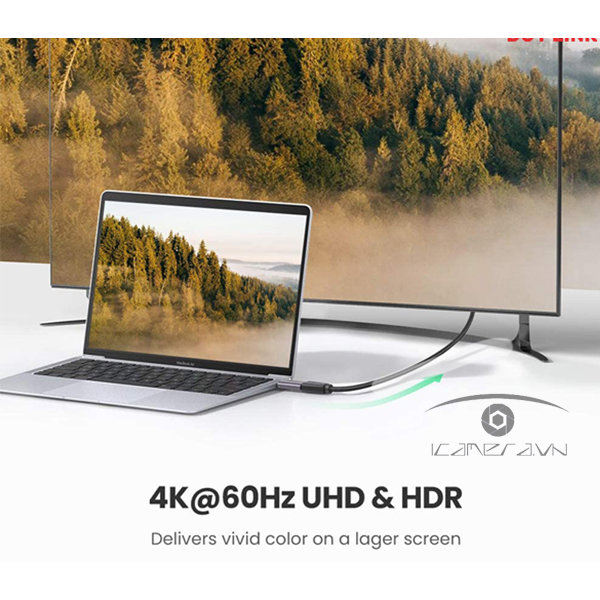 Đầu chuyển USB Type C to HDMI Ugreen 70450 hỗ trợ 4K@60Hz