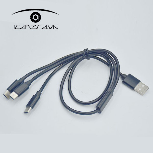 Cáp sạc USB ra 3 cổng Type-C