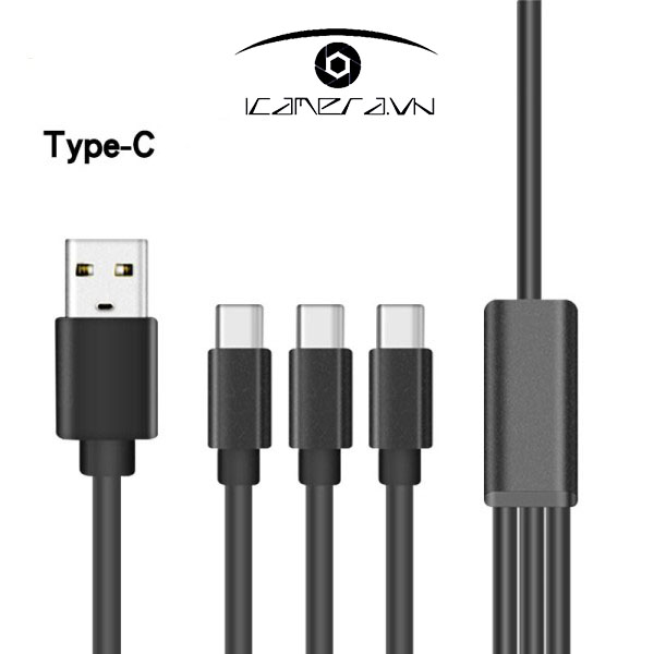 Cáp sạc USB ra 3 cổng Type-C