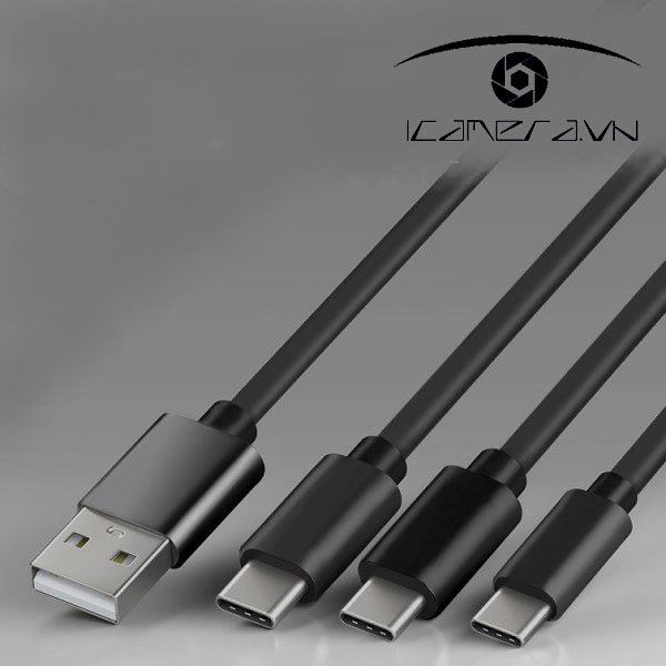 Cáp sạc USB ra 3 cổng Type-C