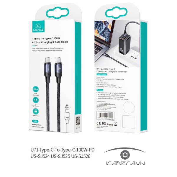 Dây cáp type C truyền dữ liệu dài 3m