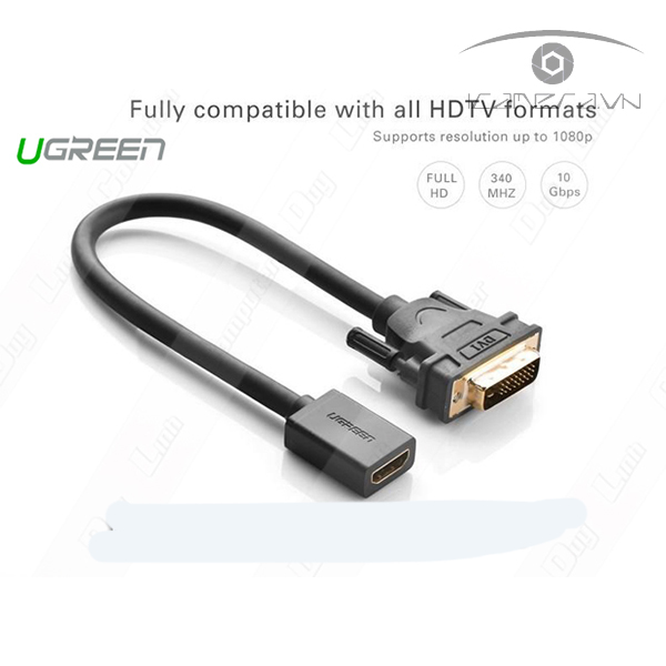 Cáp nối DVI (24+1) to HDMI chính hãng Ugreen 20118