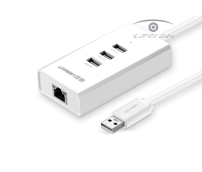 Ugreen 20259 Cáp USB to Lan tốc độ 100Mbps + 3 cổng USB 2.0