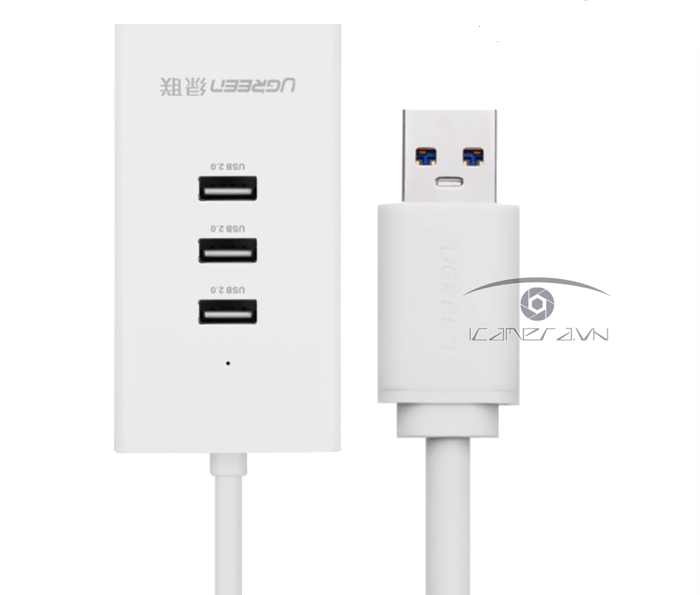 Ugreen 20259 Cáp USB to Lan tốc độ 100Mbps + 3 cổng USB 2.0