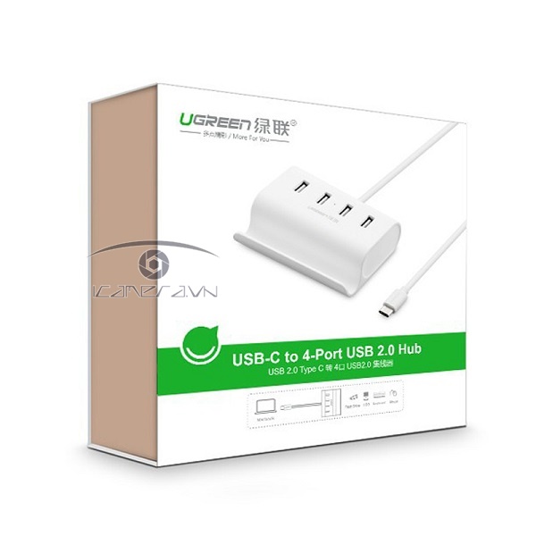 Cáp chuyển USB Type C ra 4 cổng USB 2.0 Ugreen 30288 cao cấp