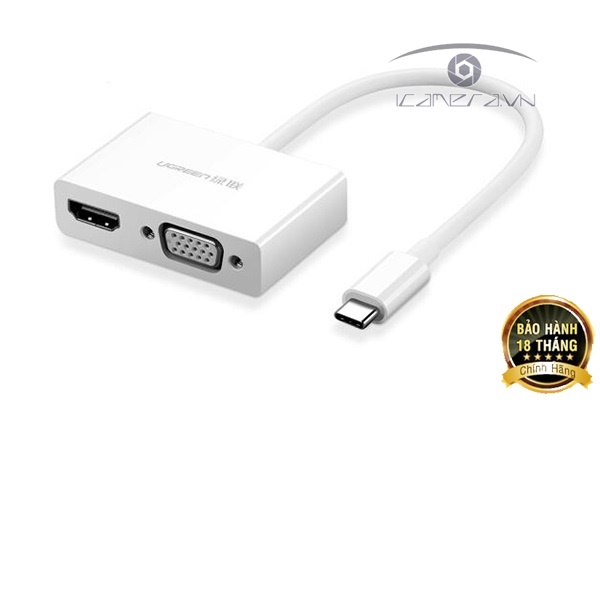 Cáp chuyển USB Type C To HDMI và VGA Chính hãng Ugreen 30843